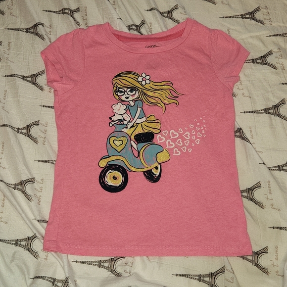 Cute Pink Girls George T, girl riding e scooter with poodle - Picture 1 of 4